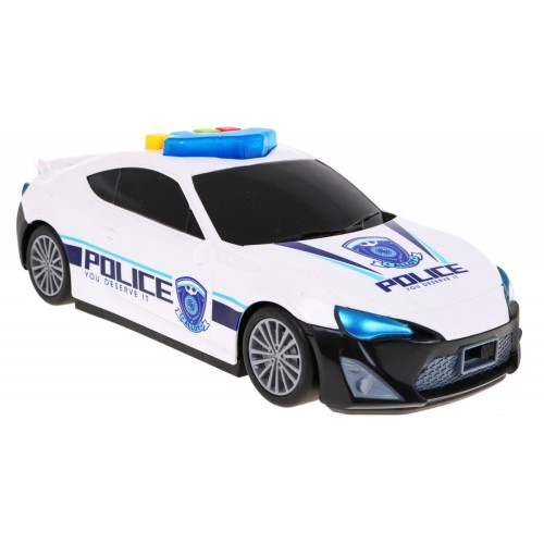 Policejní vůz 2v1 pro děti 3+ Úložný prostor pro pružiny + 3 Auta + Světla Zvuky