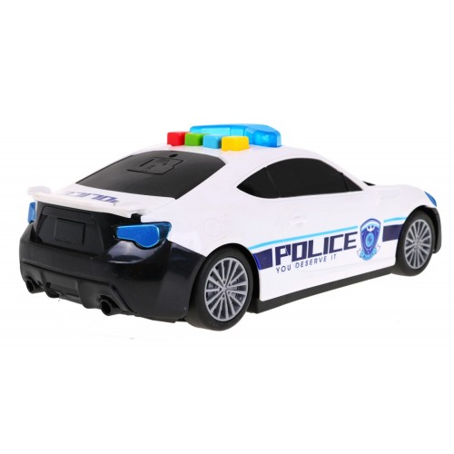 Policejní vůz 2v1 pro děti 3+ Úložný prostor pro pružiny + 3 Auta + Světla Zvuky