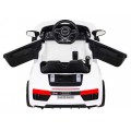 Dětská baterie Audi R8 bílá + dálkové ovládání + EVA + pomalý start + MP3 LED