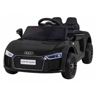 Audi R8 Bateriové dětské černé + Dálkové ovládání + EVA + Pomalý start + MP3 LED