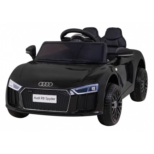 Audi R8 Bateriové dětské černé + Dálkové ovládání + EVA + Pomalý start + MP3 LED