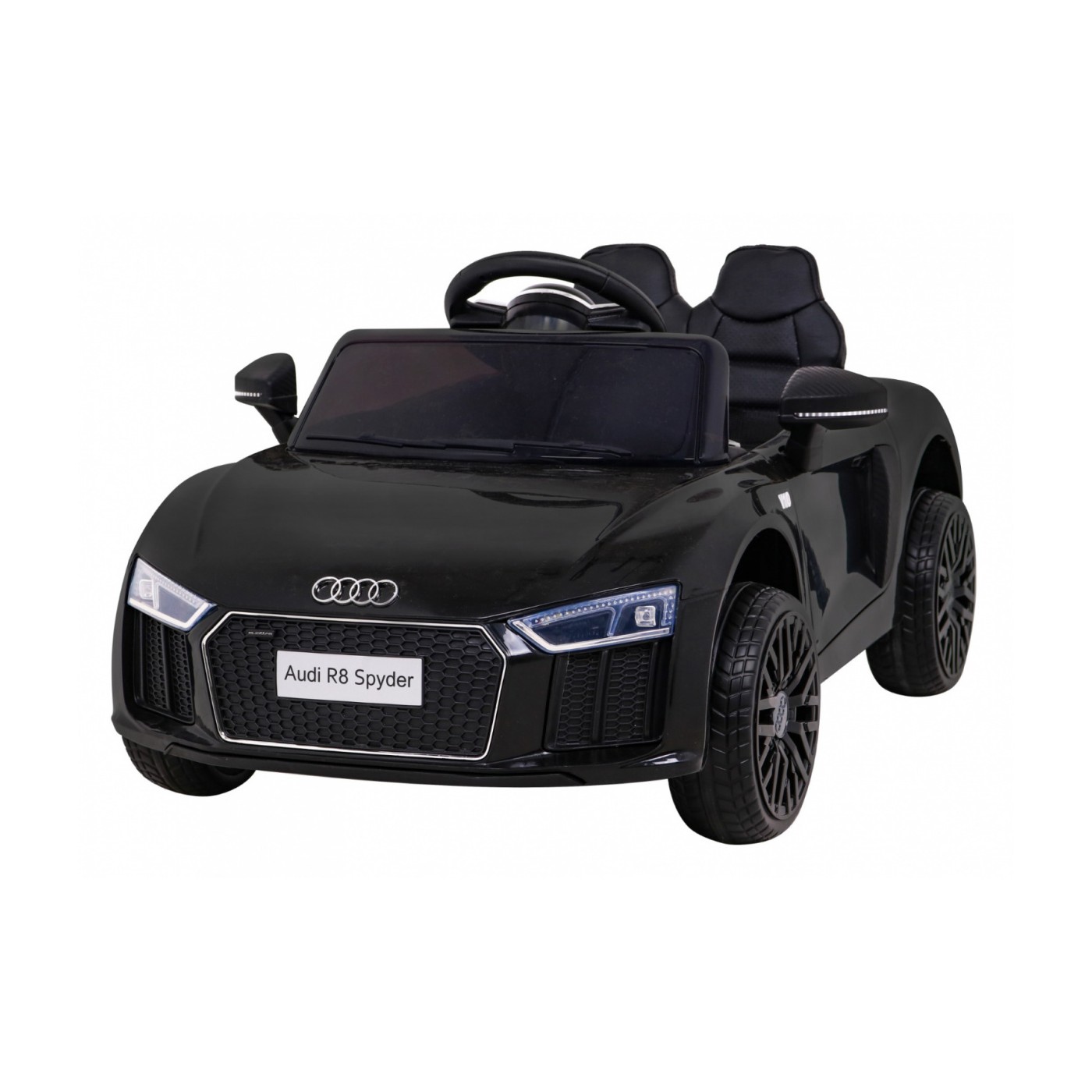Audi R8 Bateriové dětské černé + Dálkové ovládání + EVA + Pomalý start + MP3 LED