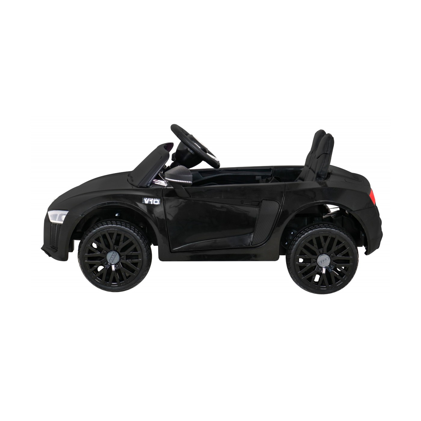 Audi R8 Bateriové dětské černé + Dálkové ovládání + EVA + Pomalý start + MP3 LED