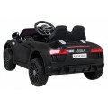 Audi R8 Bateriové dětské černé + Dálkové ovládání + EVA + Pomalý start + MP3 LED