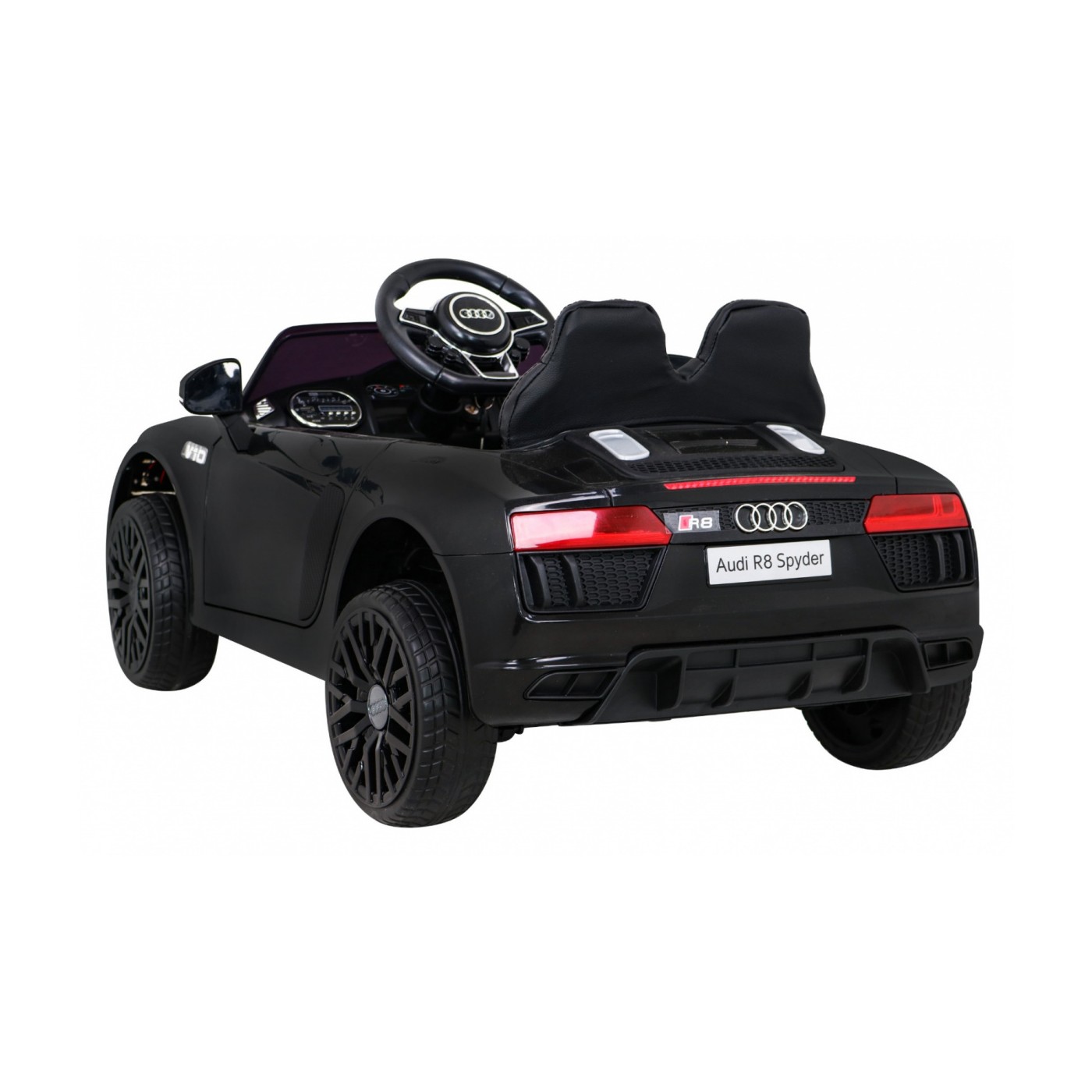 Audi R8 Bateriové dětské černé + Dálkové ovládání + EVA + Pomalý start + MP3 LED