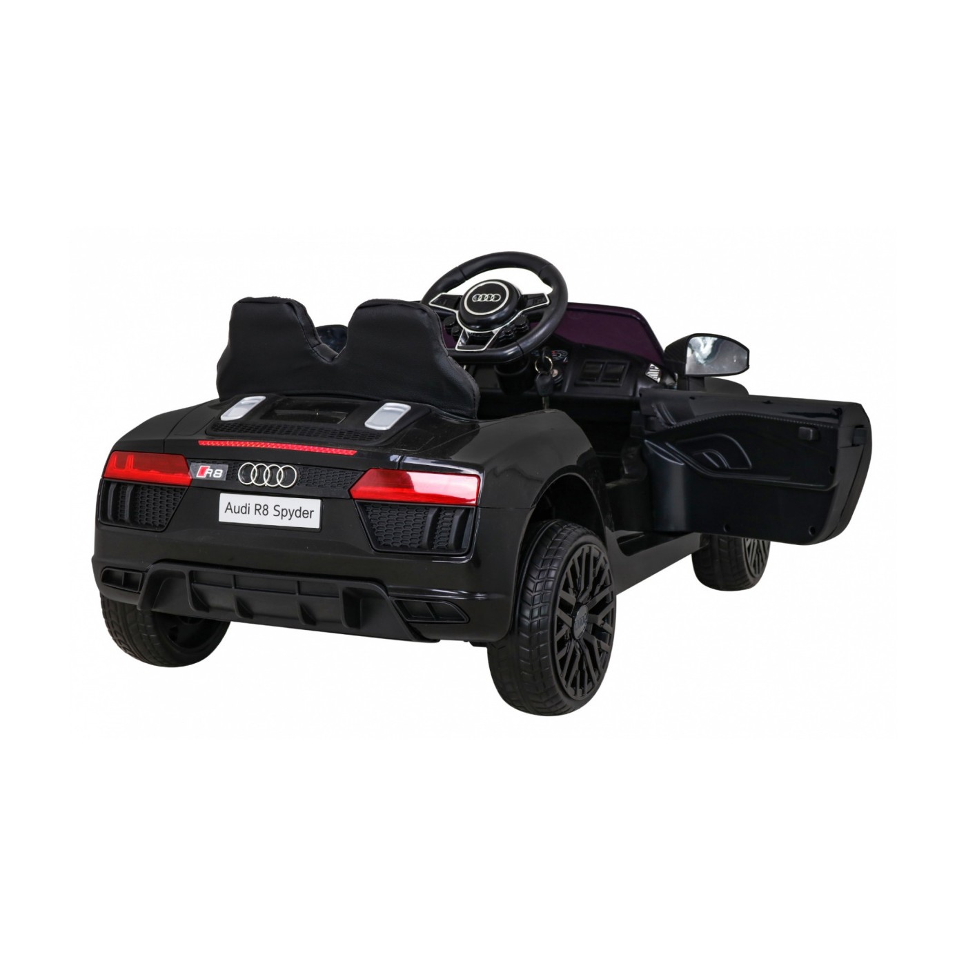 Audi R8 Bateriové dětské černé + Dálkové ovládání + EVA + Pomalý start + MP3 LED