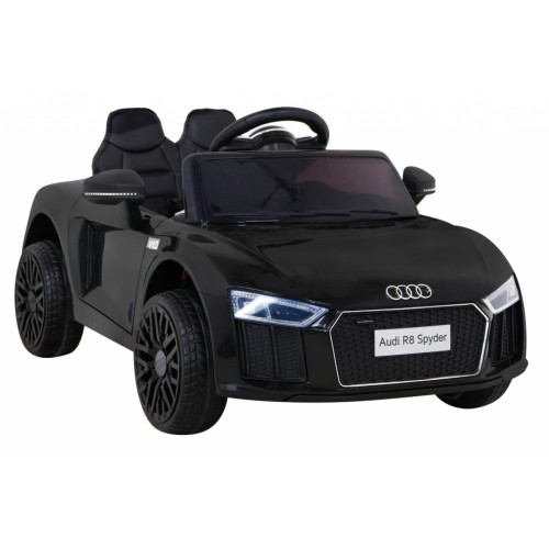 Audi R8 Bateriové dětské černé + Dálkové ovládání + EVA + Pomalý start + MP3 LED