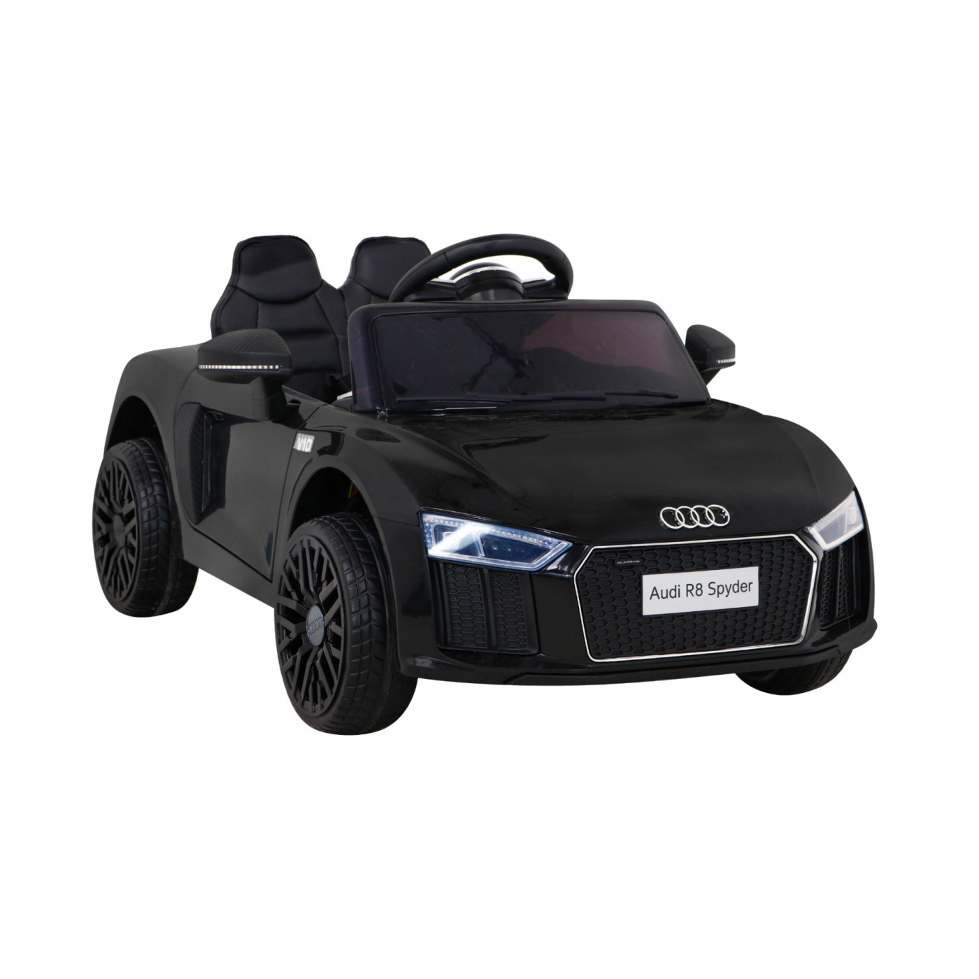 Audi R8 Bateriové dětské černé + Dálkové ovládání + EVA + Pomalý start + MP3 LED