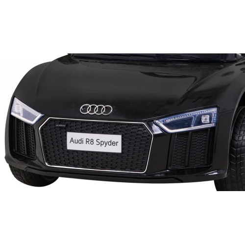 Audi R8 Bateriové dětské černé + Dálkové ovládání + EVA + Pomalý start + MP3 LED