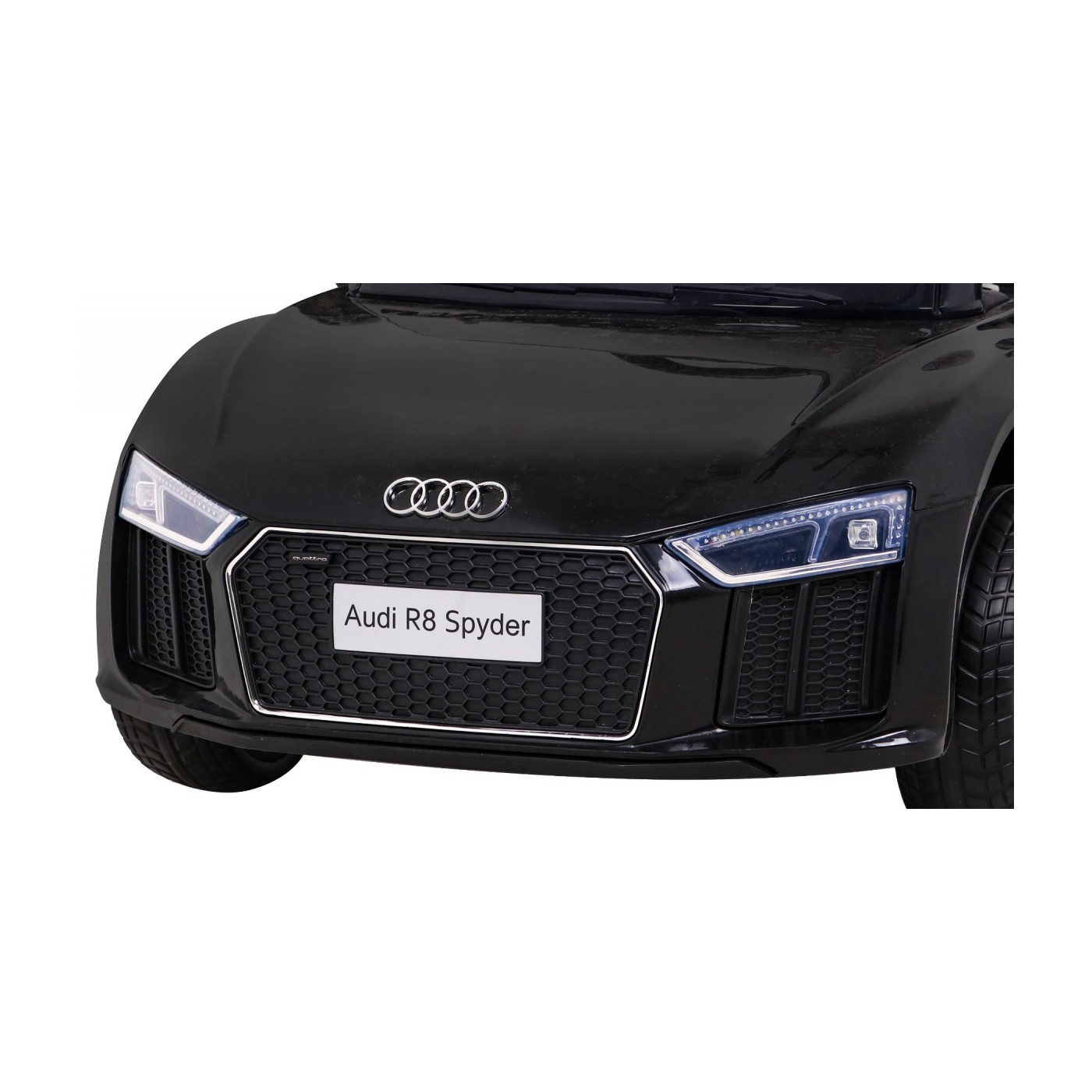 Audi R8 Bateriové dětské černé + Dálkové ovládání + EVA + Pomalý start + MP3 LED
