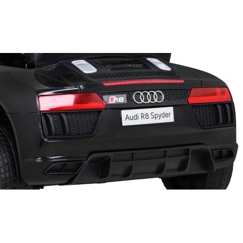Audi R8 Bateriové dětské černé + Dálkové ovládání + EVA + Pomalý start + MP3 LED