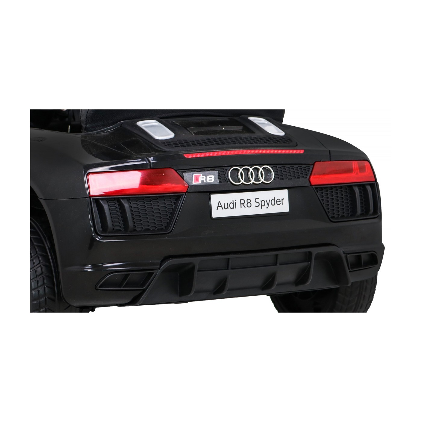 Audi R8 Bateriové dětské černé + Dálkové ovládání + EVA + Pomalý start + MP3 LED