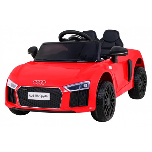 Audi R8 na baterii pro děti červená + dálkové ovládání + EVA + pomalý start + MP3 LED