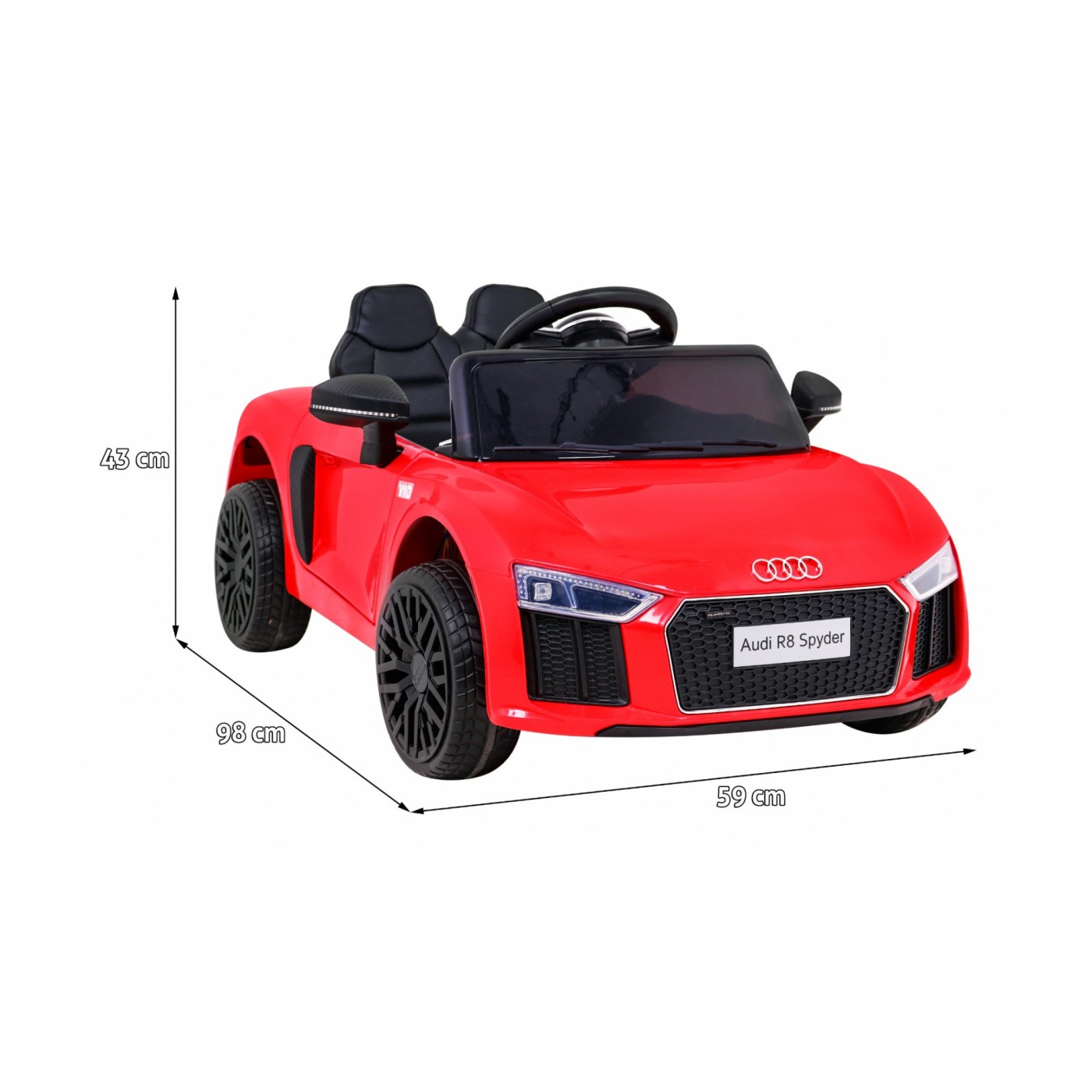 Audi R8 na baterii pro děti červená + dálkové ovládání + EVA + pomalý start + MP3 LED