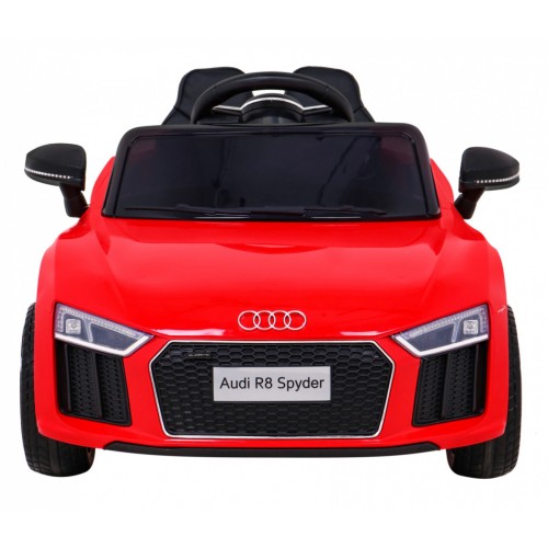 Audi R8 na baterii pro děti červená + dálkové ovládání + EVA + pomalý start + MP3 LED