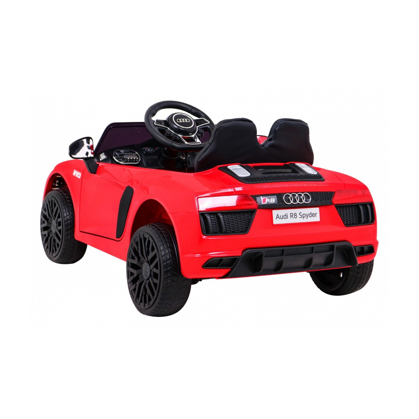 Audi R8 na baterii pro děti červená + dálkové ovládání + EVA + pomalý start + MP3 LED
