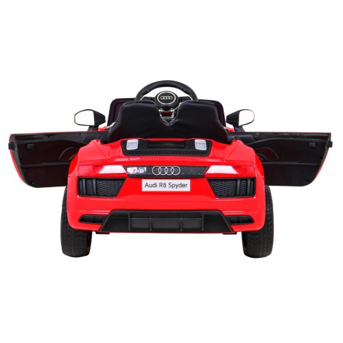 Audi R8 na baterii pro děti červená + dálkové ovládání + EVA + pomalý start + MP3 LED