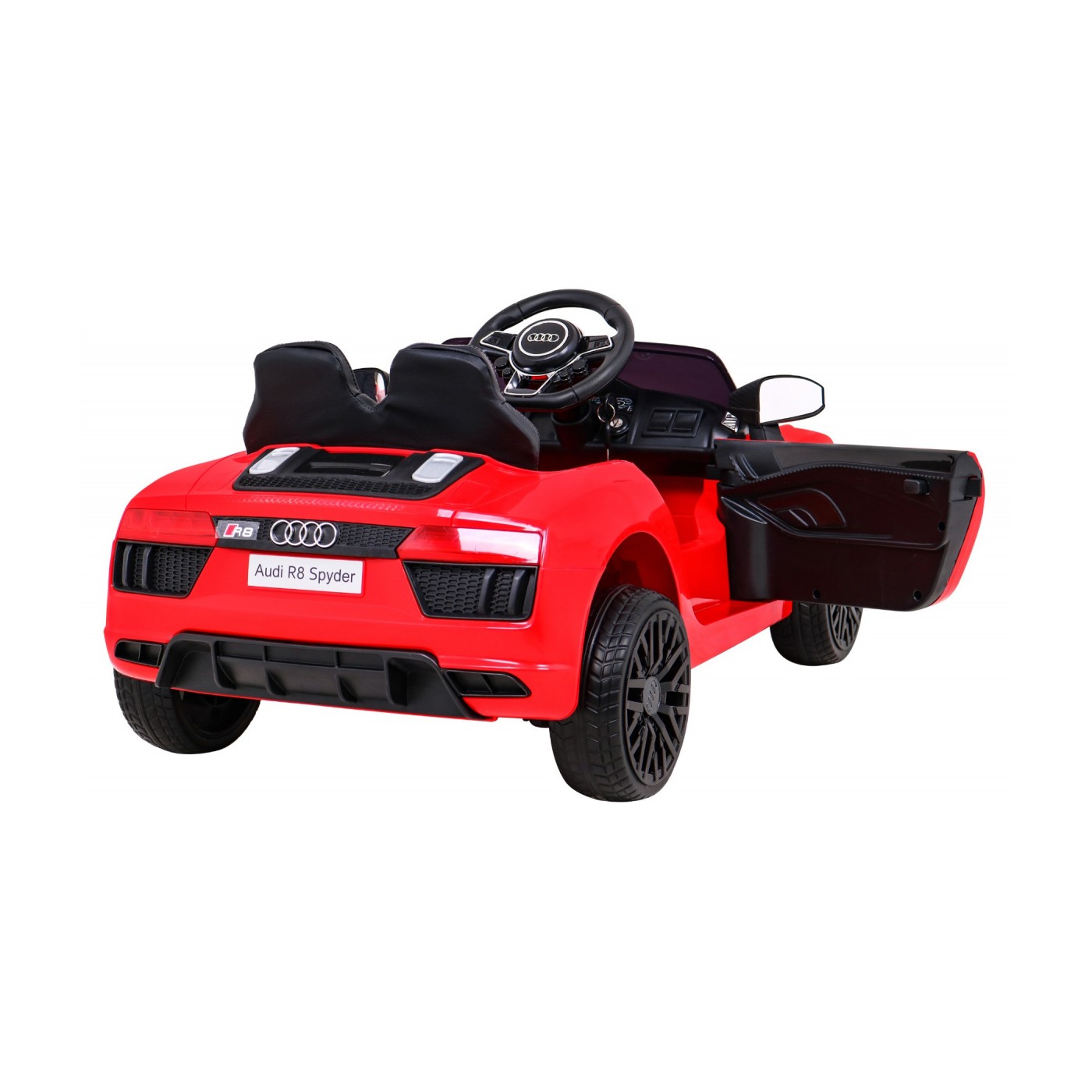 Audi R8 na baterii pro děti červená + dálkové ovládání + EVA + pomalý start + MP3 LED