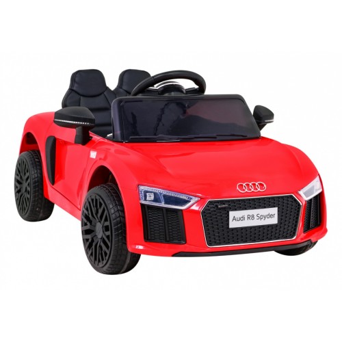 Audi R8 na baterii pro děti červená + dálkové ovládání + EVA + pomalý start + MP3 LED