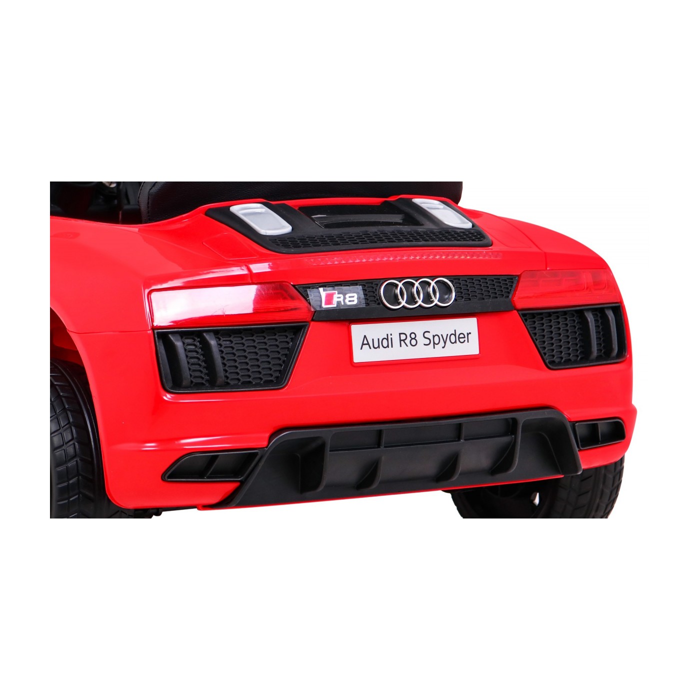 Audi R8 na baterii pro děti červená + dálkové ovládání + EVA + pomalý start + MP3 LED