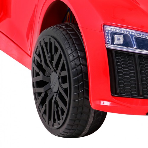 Audi R8 na baterii pro děti červená + dálkové ovládání + EVA + pomalý start + MP3 LED