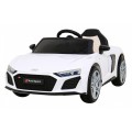 Baterie do auta Audi R8 LIFT bílá + dálkové ovládání + kola EVA + MP3 + LED
