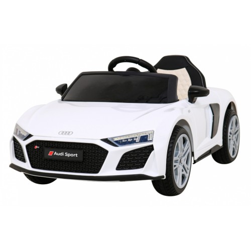 Baterie do auta Audi R8 LIFT bílá + dálkové ovládání + kola EVA + MP3 + LED