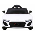 Baterie do auta Audi R8 LIFT bílá + dálkové ovládání + kola EVA + MP3 + LED