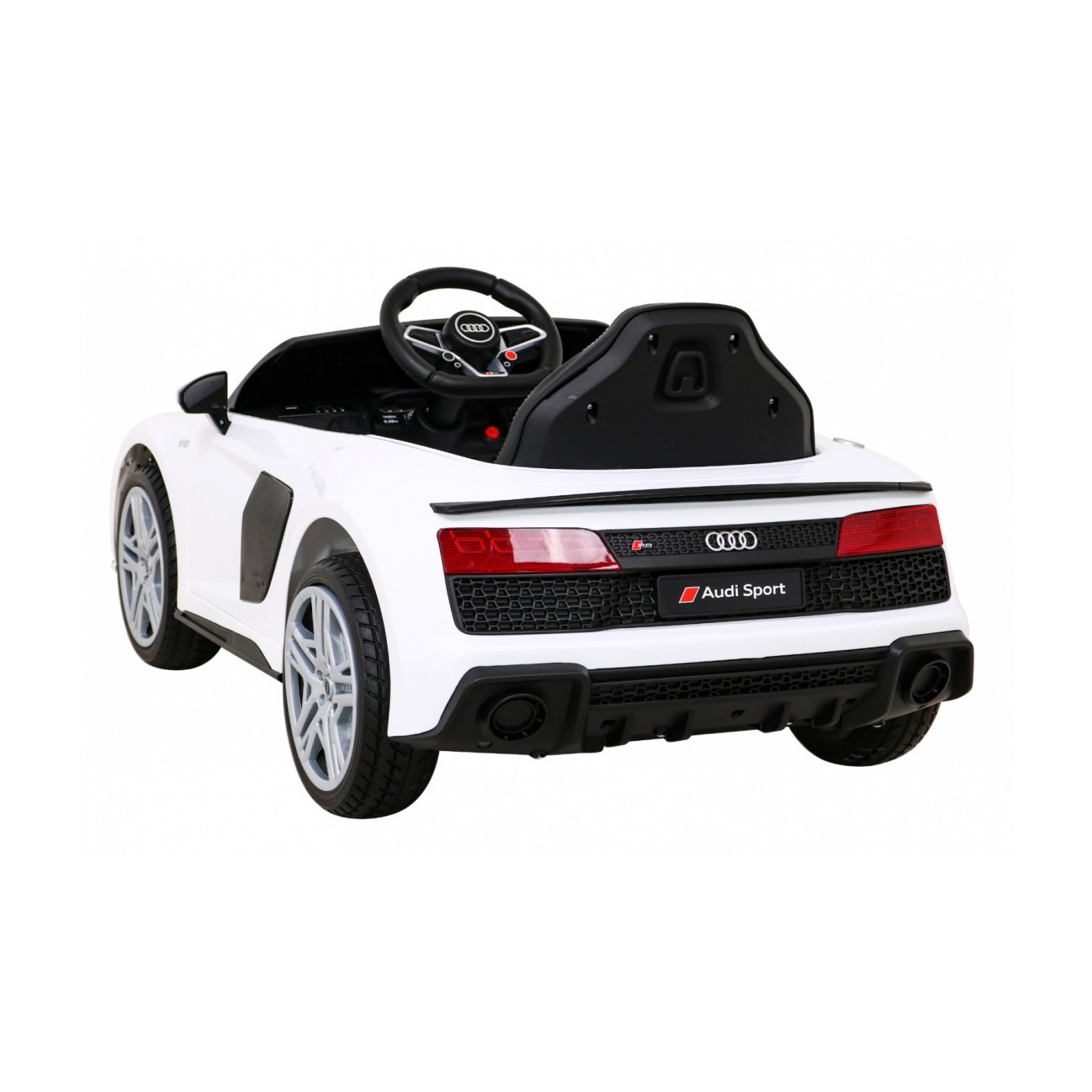 Baterie do auta Audi R8 LIFT bílá + dálkové ovládání + kola EVA + MP3 + LED