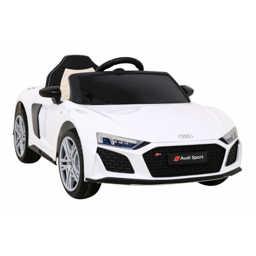 Baterie do auta Audi R8 LIFT bílá + dálkové ovládání + kola EVA + MP3 + LED