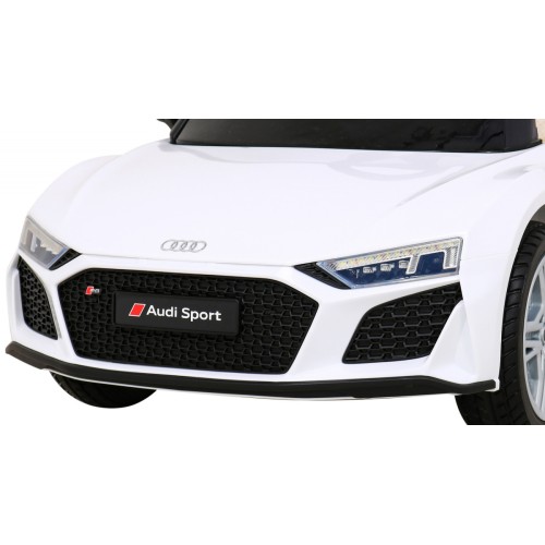 Baterie do auta Audi R8 LIFT bílá + dálkové ovládání + kola EVA + MP3 + LED