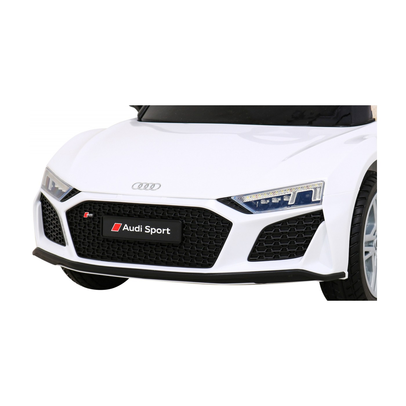 Baterie do auta Audi R8 LIFT bílá + dálkové ovládání + kola EVA + MP3 + LED