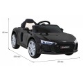 Audi R8 ZVEDACÍ baterie auto černá + dálkové ovládání EVA kola + MP3 + LED