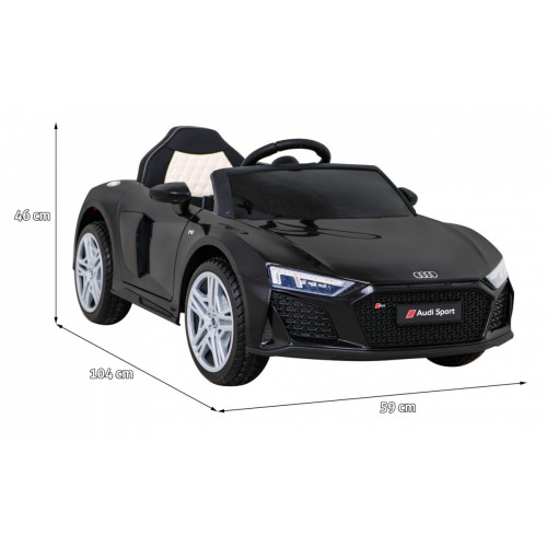 Audi R8 ZVEDACÍ baterie auto černá + dálkové ovládání EVA kola + MP3 + LED
