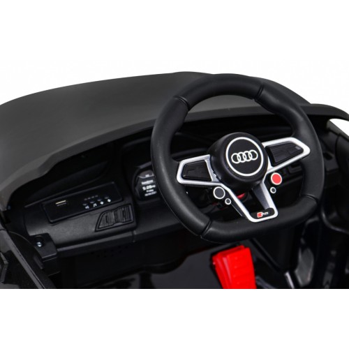 Audi R8 ZVEDACÍ baterie auto černá + dálkové ovládání EVA kola + MP3 + LED