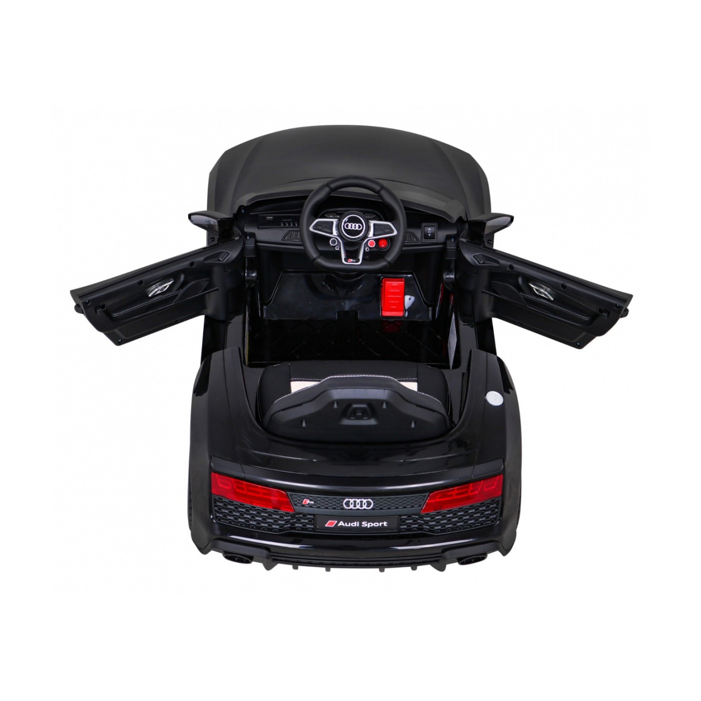 Audi R8 ZVEDACÍ baterie auto černá + dálkové ovládání EVA kola + MP3 + LED