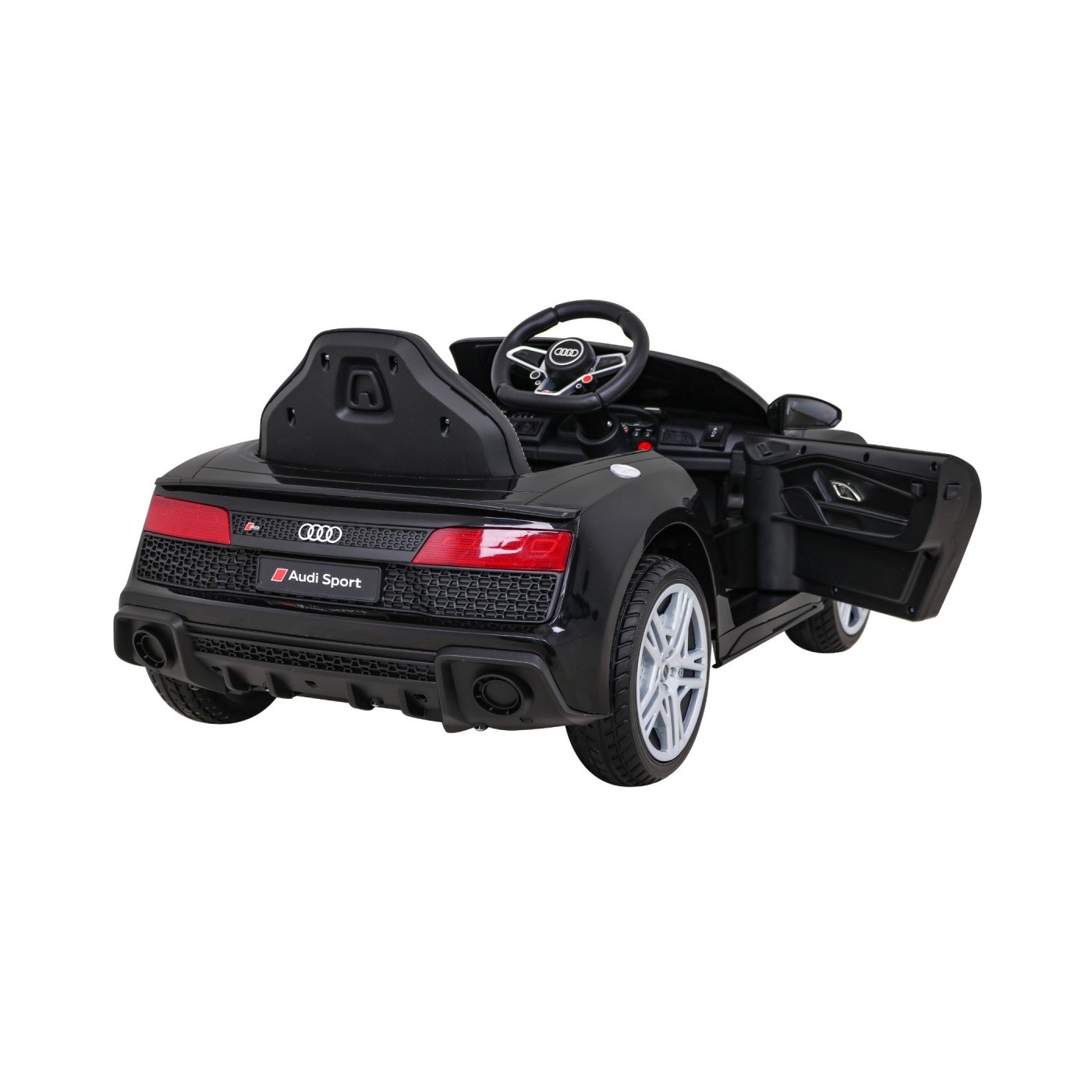 Audi R8 ZVEDACÍ baterie auto černá + dálkové ovládání EVA kola + MP3 + LED