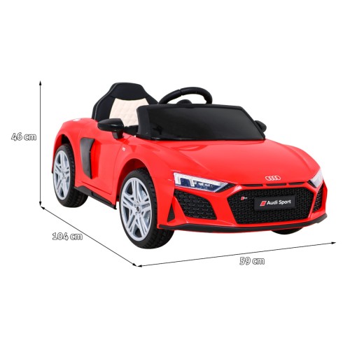 Audi R8 ZVEDACÍ baterie auto červená + dálkové ovládání EVA kola + MP3 + LED