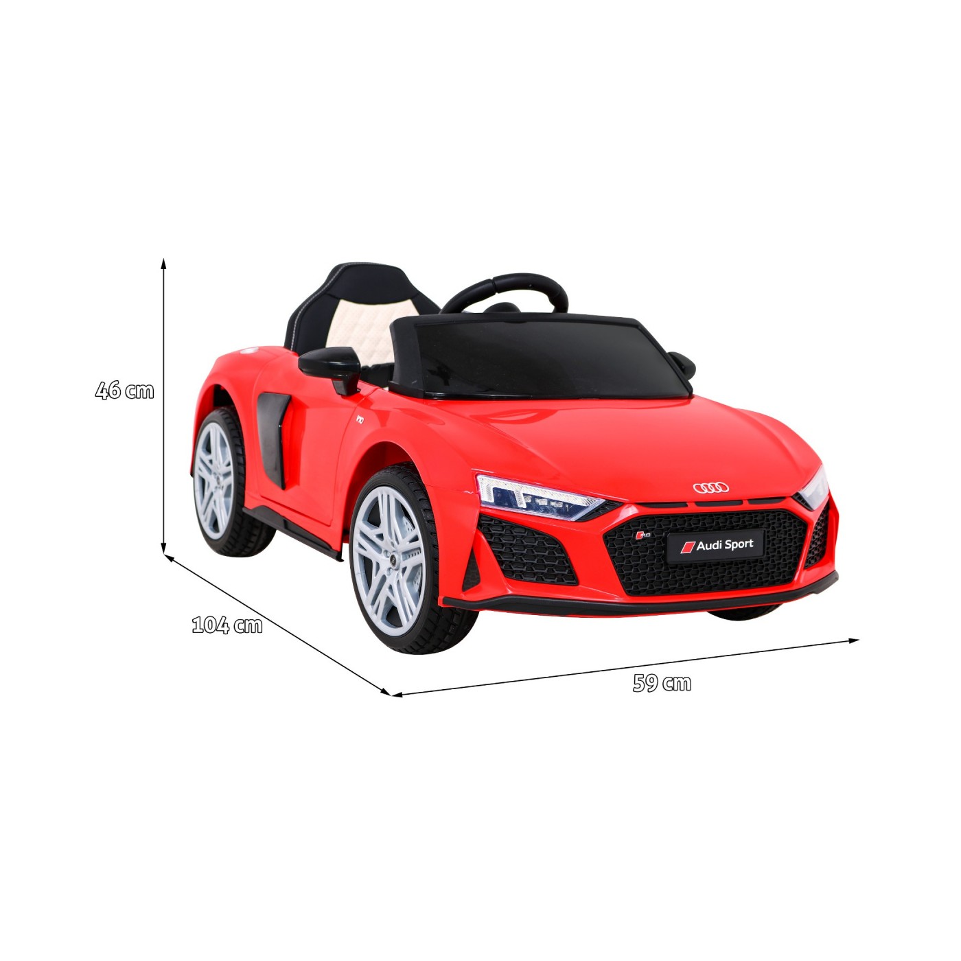 Audi R8 ZVEDACÍ baterie auto červená + dálkové ovládání EVA kola + MP3 + LED