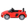 Audi R8 ZVEDACÍ baterie auto červená + dálkové ovládání EVA kola + MP3 + LED