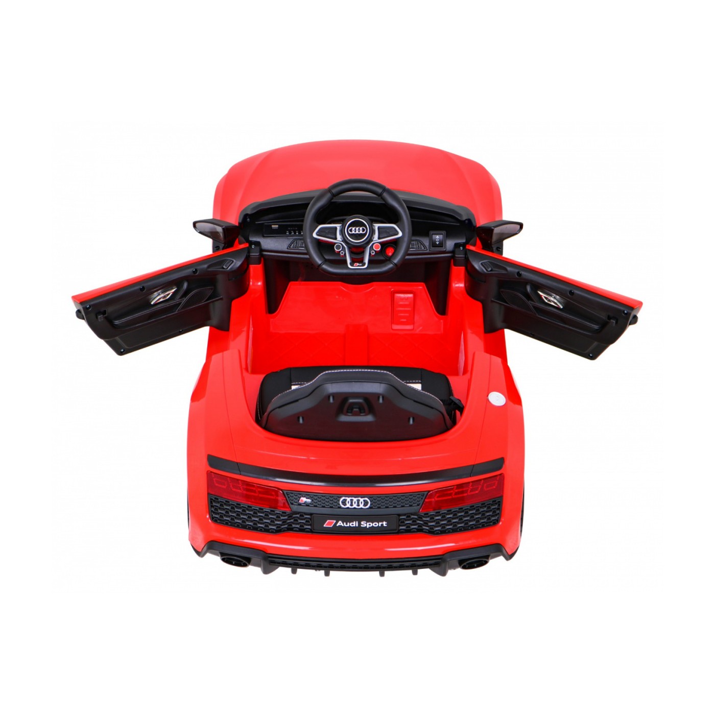 Audi R8 ZVEDACÍ baterie auto červená + dálkové ovládání EVA kola + MP3 + LED