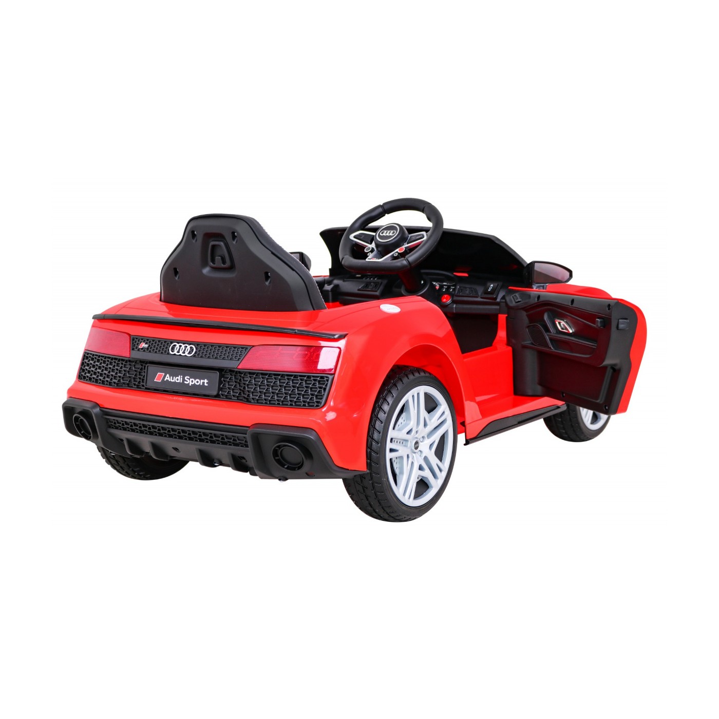 Audi R8 ZVEDACÍ baterie auto červená + dálkové ovládání EVA kola + MP3 + LED