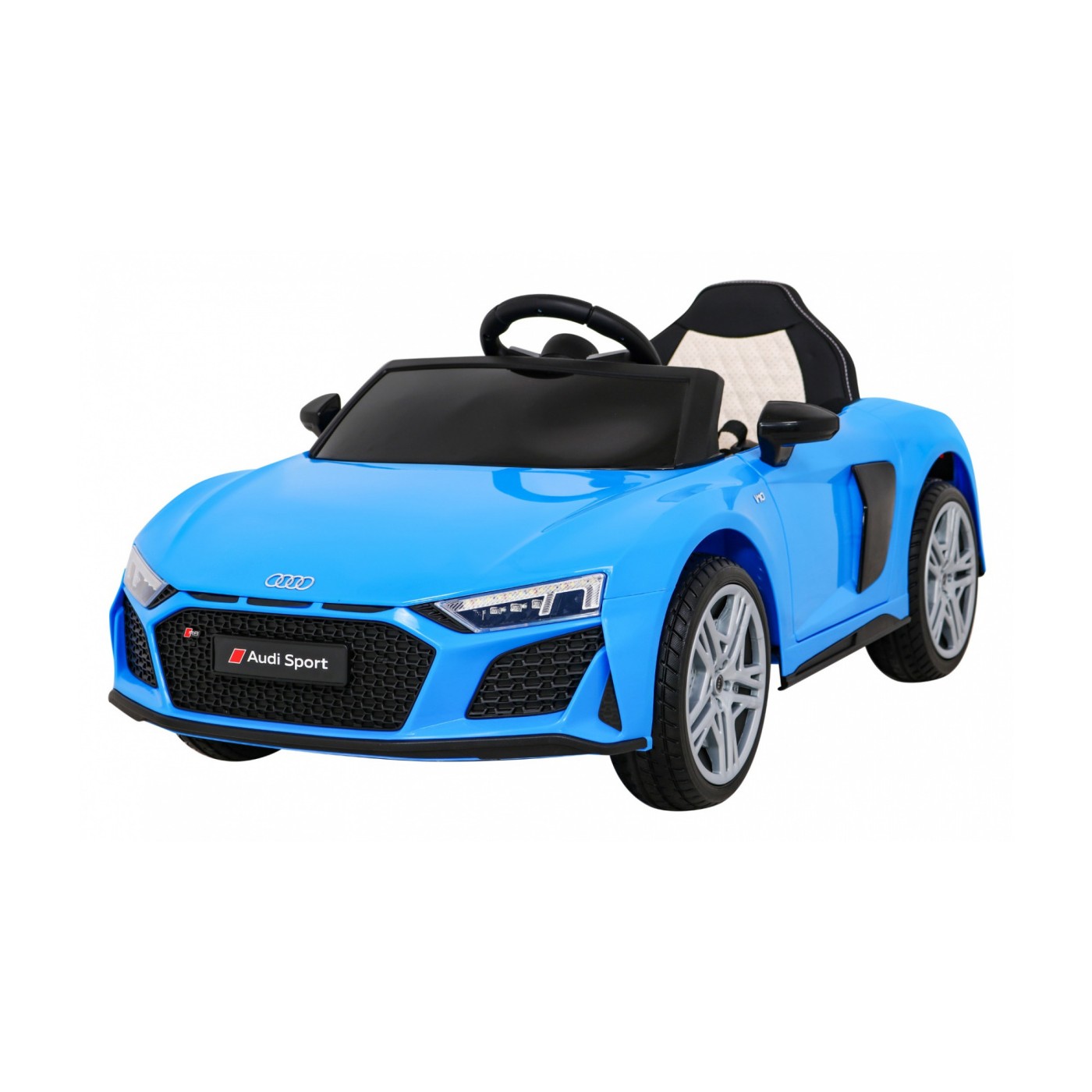 Audi R8 ZVEDACÍ baterie do auta modrá + dálkové ovládání EVA kola + MP3 + LED