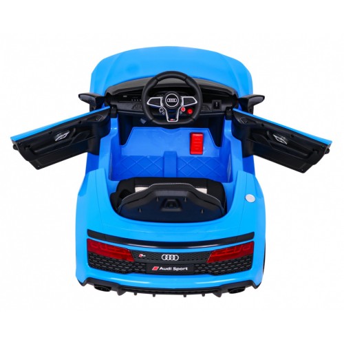 Audi R8 ZVEDACÍ baterie do auta modrá + dálkové ovládání EVA kola + MP3 + LED