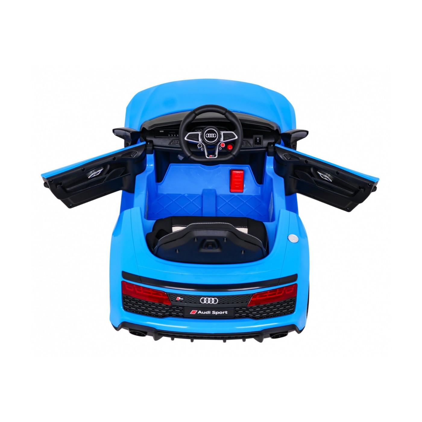 Audi R8 ZVEDACÍ baterie do auta modrá + dálkové ovládání EVA kola + MP3 + LED
