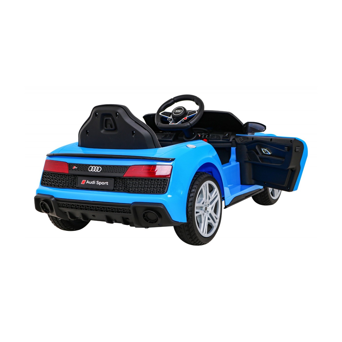 Audi R8 ZVEDACÍ baterie do auta modrá + dálkové ovládání EVA kola + MP3 + LED