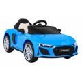 Audi R8 ZVEDACÍ baterie do auta modrá + dálkové ovládání EVA kola + MP3 + LED