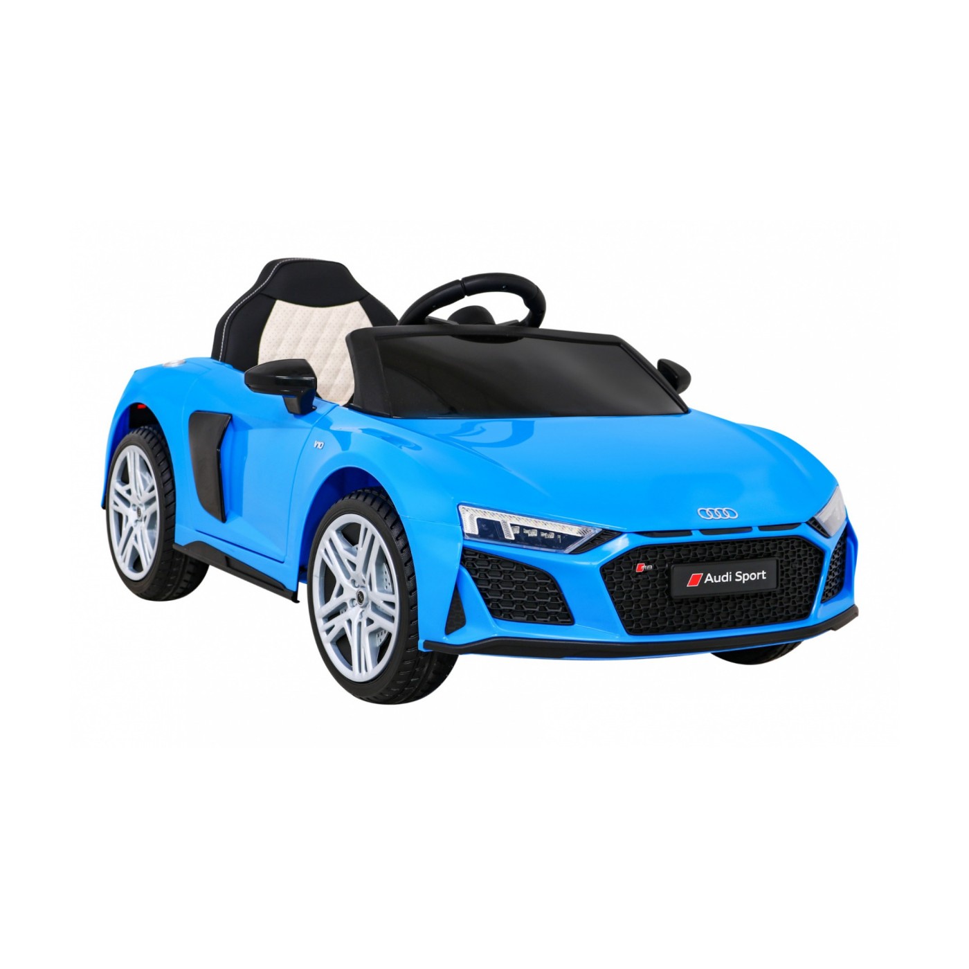 Audi R8 ZVEDACÍ baterie do auta modrá + dálkové ovládání EVA kola + MP3 + LED
