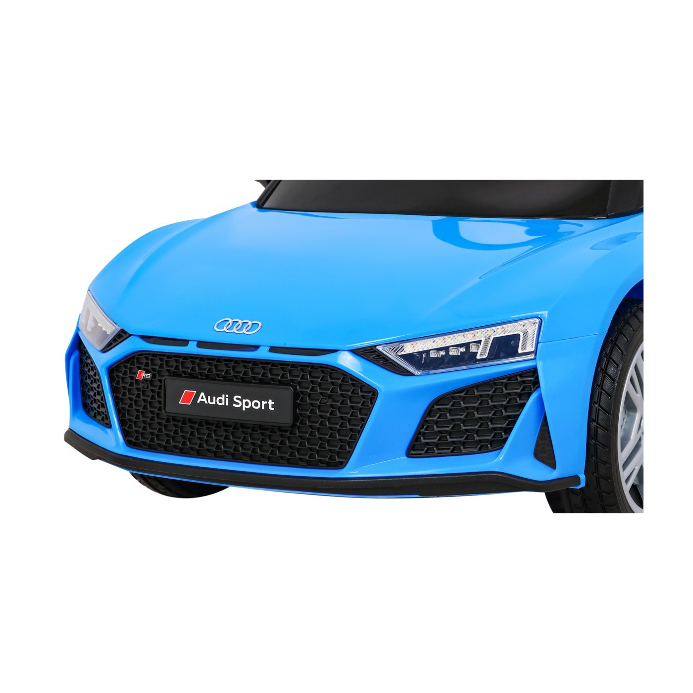 Audi R8 ZVEDACÍ baterie do auta modrá + dálkové ovládání EVA kola + MP3 + LED