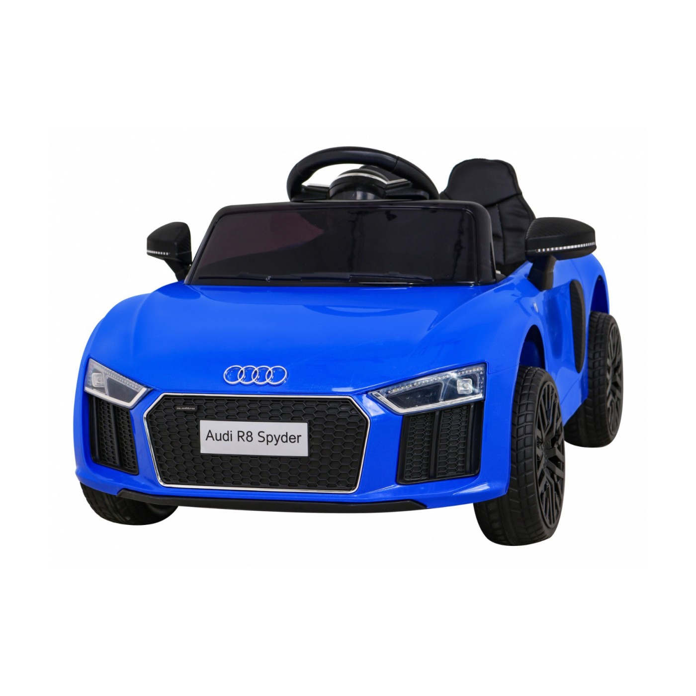 Dětská baterie Audi R8 modrá + dálkové ovládání + EVA + pomalý start + MP3 LED
